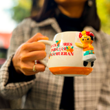 Taza cerámica muñeca floreada