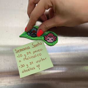 Imán 3 en 1 Ajolotes en Alga